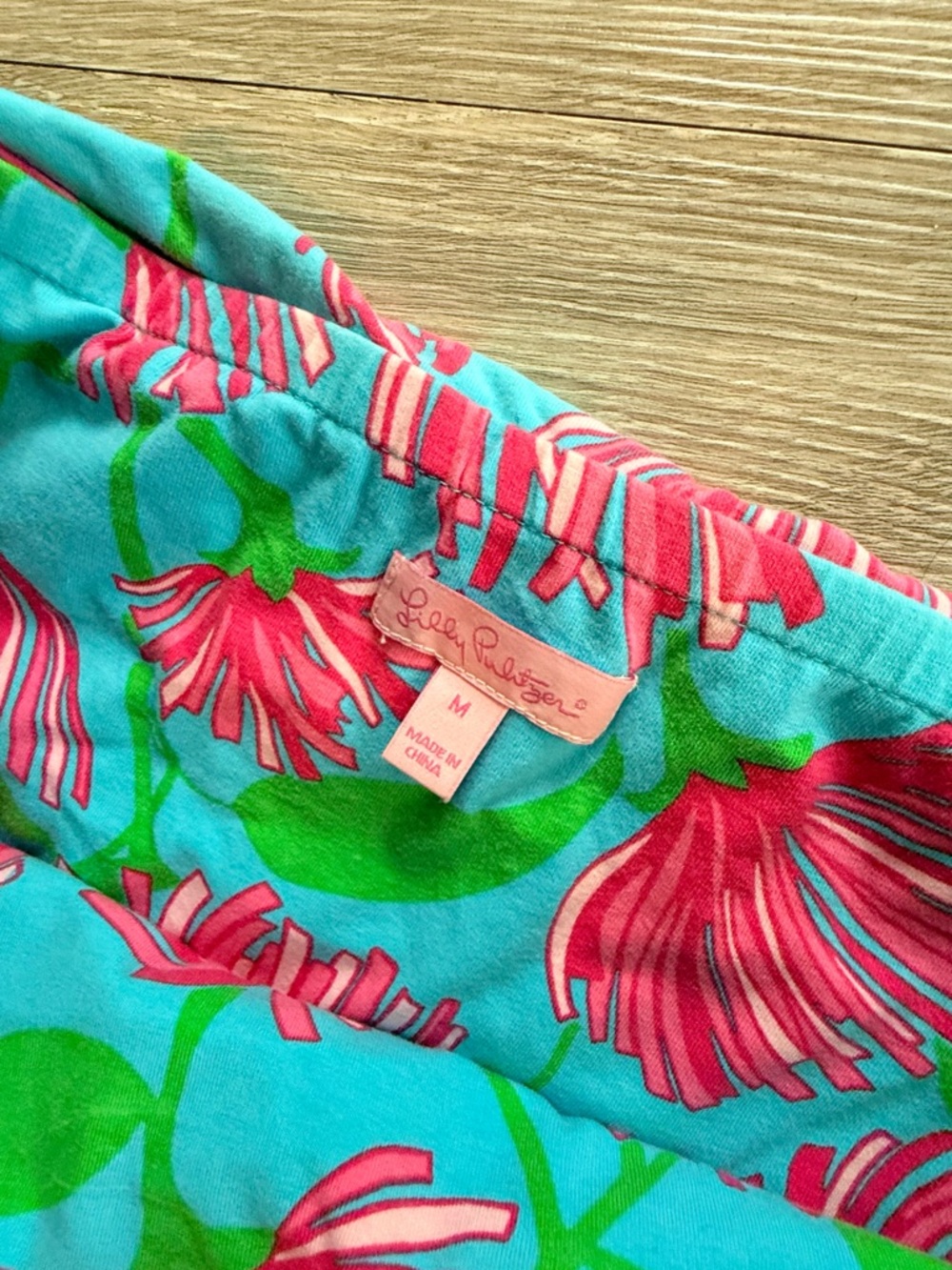 Lilly Pulitzer Blue A-Line dress with Pink Floral Print - Picture 8 of 9